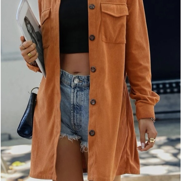 New corduroy belted button down jacket - Picture 4 of 7